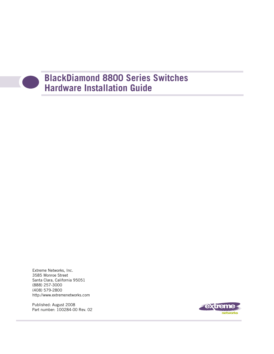 Extreme Networks BlackDiamond 8800 Series User Manual | 180 pages