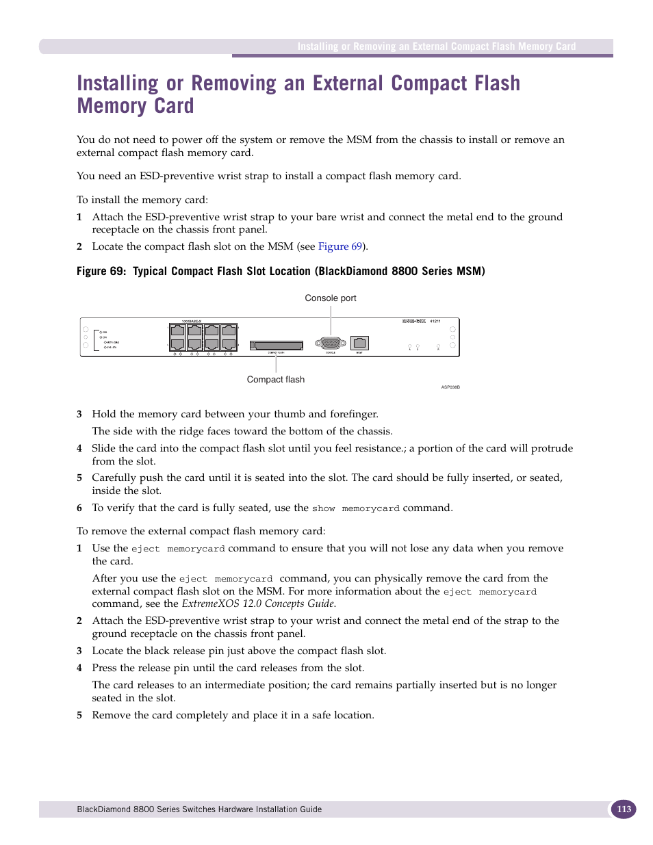 Extreme Networks BlackDiamond 8800 Series User Manual | Page 113 / 180