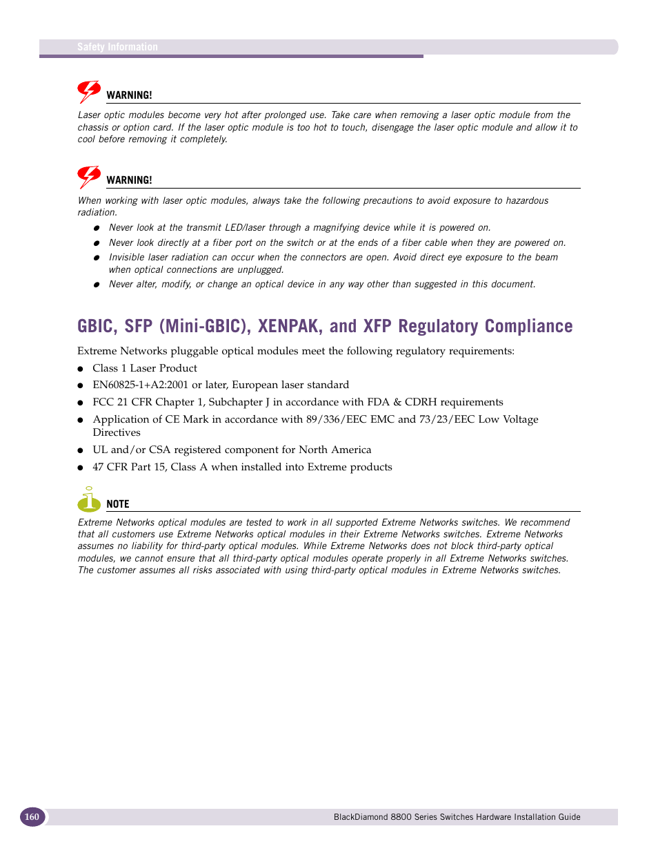 Extreme Networks BlackDiamond 8800 Series User Manual | Page 160 / 180