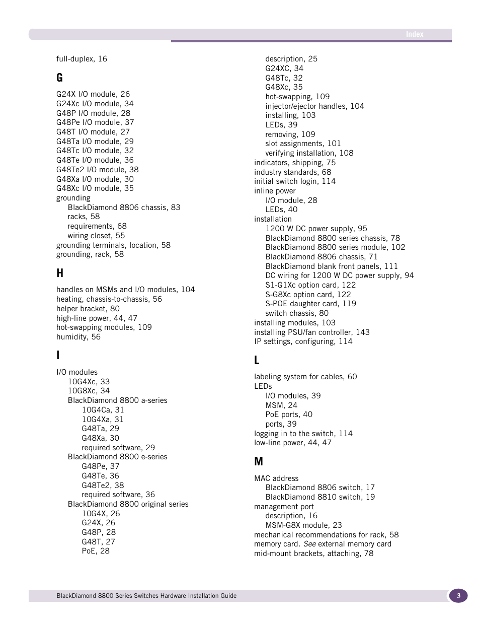 Extreme Networks BlackDiamond 8800 Series User Manual | Page 177 / 180