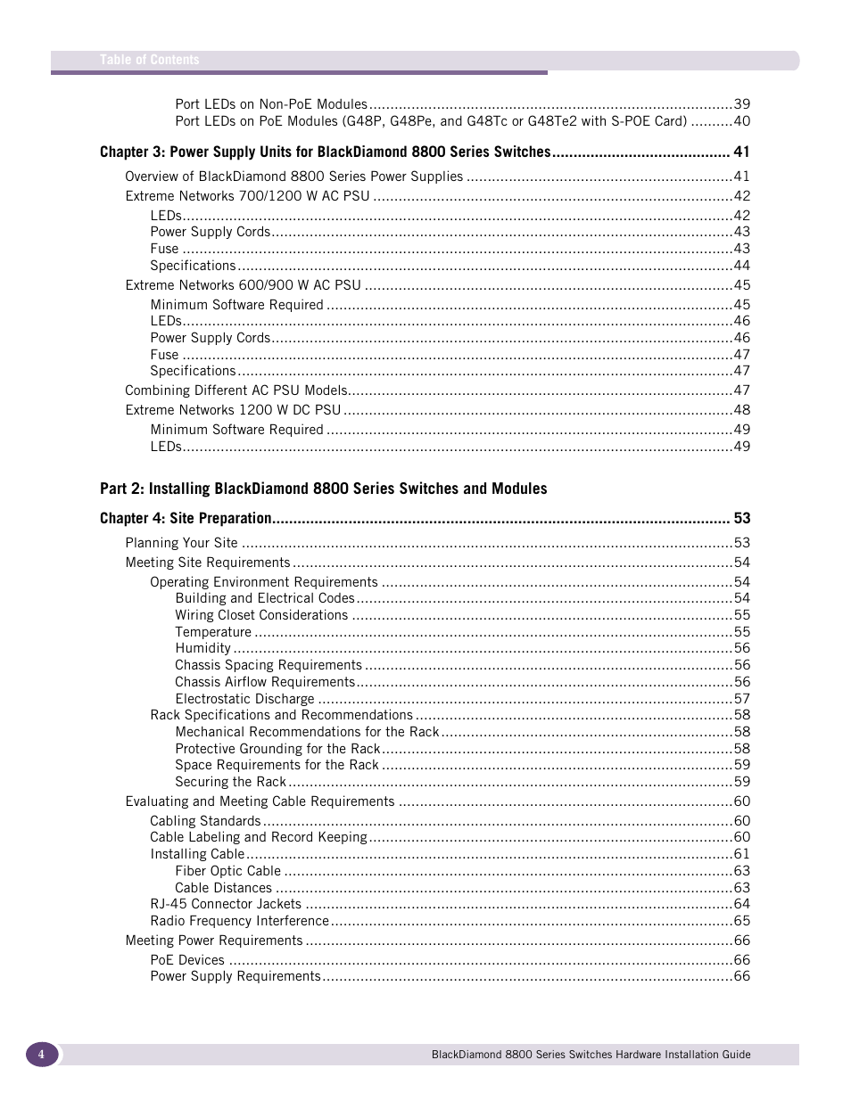 Extreme Networks BlackDiamond 8800 Series User Manual | Page 4 / 180