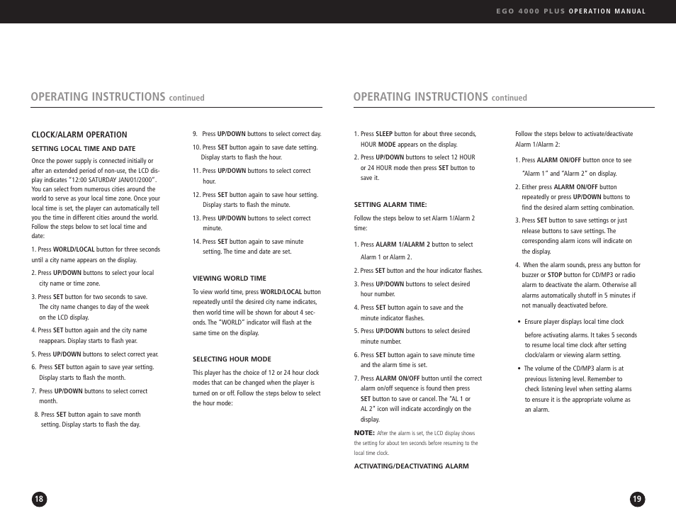 Operating instructions | Ego Technology 4000 Plus User Manual | Page 10 / 71