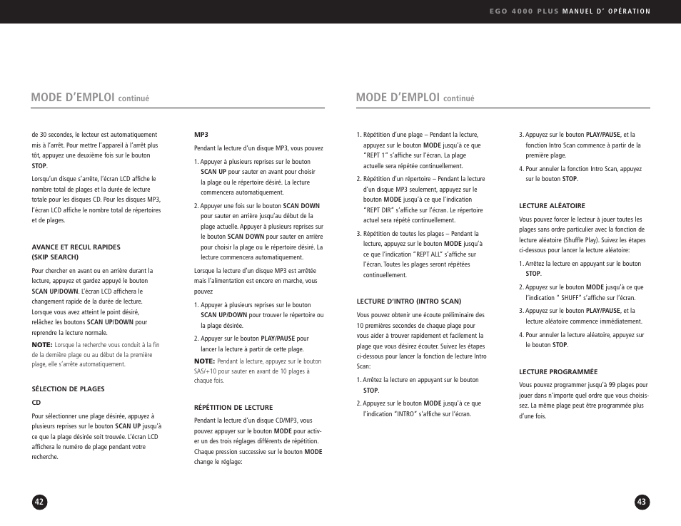 Mode d’emploi | Ego Technology 4000 Plus User Manual | Page 22 / 71