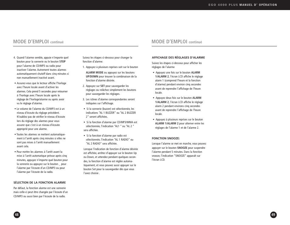 Mode d’emploi | Ego Technology 4000 Plus User Manual | Page 25 / 71