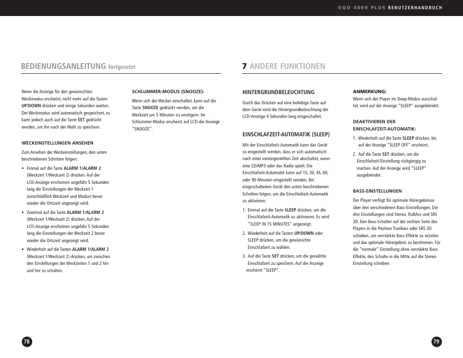 7andere funktionen, Bedienungsanleitung | Ego Technology 4000 Plus User Manual | Page 40 / 71