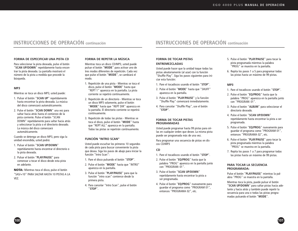 Instrucciones de operación | Ego Technology 4000 Plus User Manual | Page 51 / 71