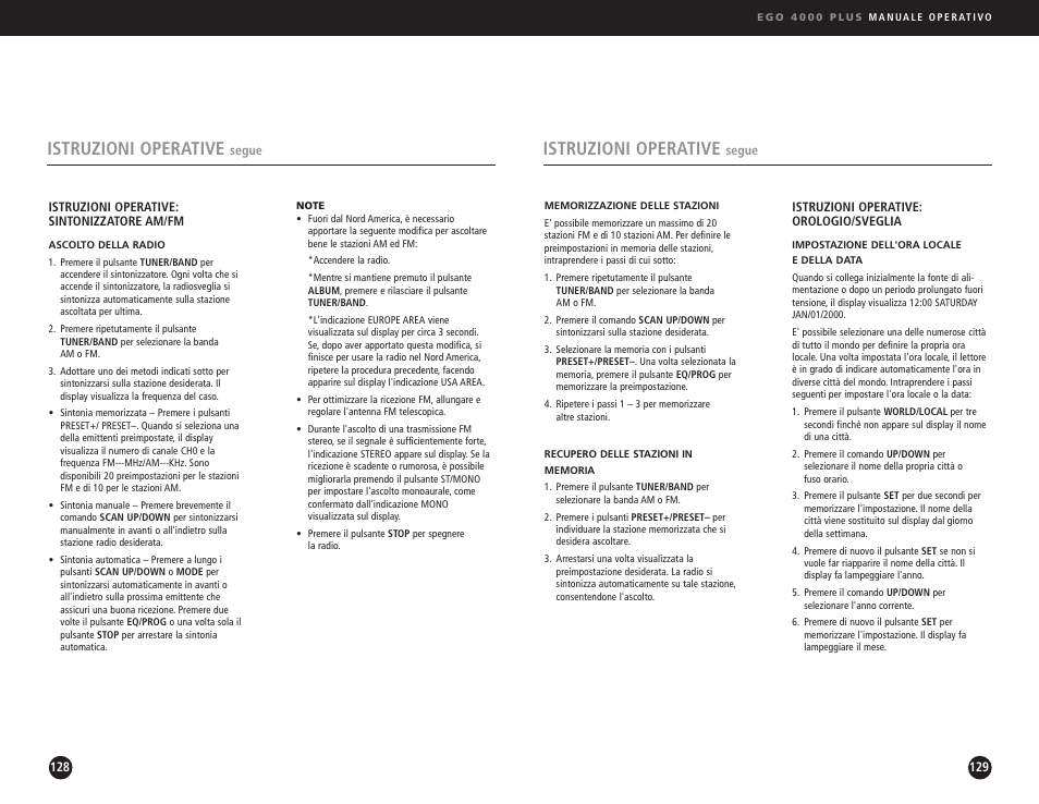 Istruzioni operative | Ego Technology 4000 Plus User Manual | Page 65 / 71