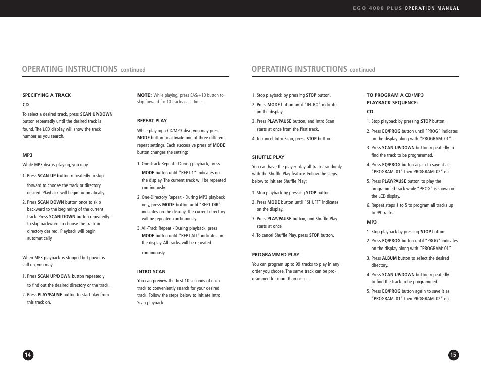Operating instructions | Ego Technology 4000 Plus User Manual | Page 8 / 71