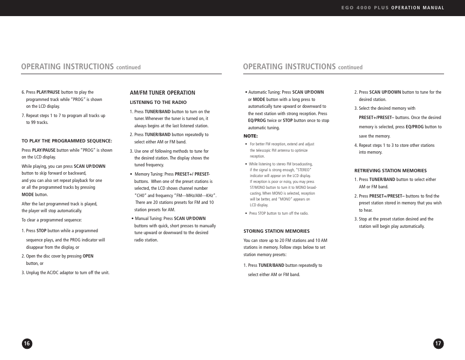Operating instructions | Ego Technology 4000 Plus User Manual | Page 9 / 71