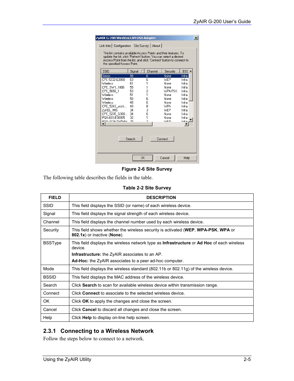 Connecting to a wireless network, 1 connecting to a wireless network | Equinox Systems ZyAIR G-200 User Manual | Page 23 / 52