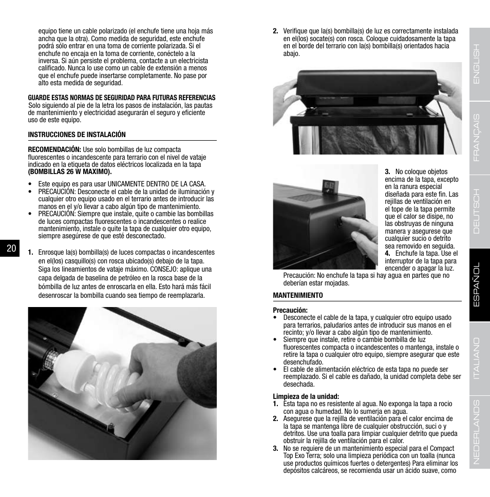Exo Terra Compact Top PT-2225-2226-2227 User Manual | Page 11 / 17