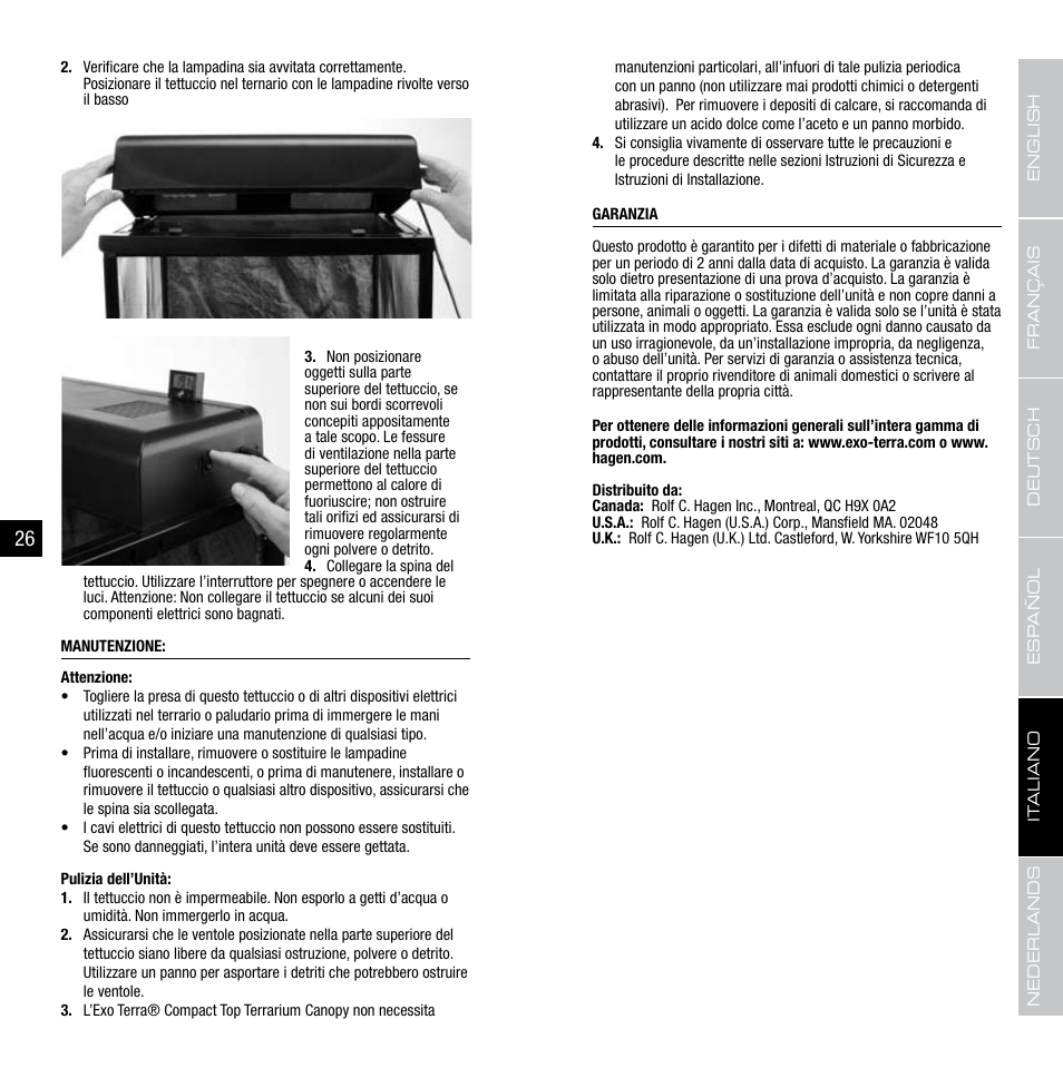 Exo Terra Compact Top PT-2225-2226-2227 User Manual | Page 14 / 17