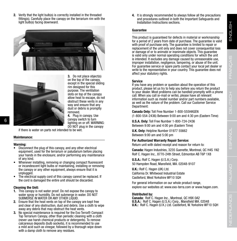 Exo Terra Compact Top PT-2225-2226-2227 User Manual | Page 4 / 17