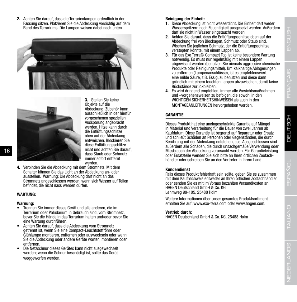 Exo Terra Compact Top PT-2225-2226-2227 User Manual | Page 9 / 17
