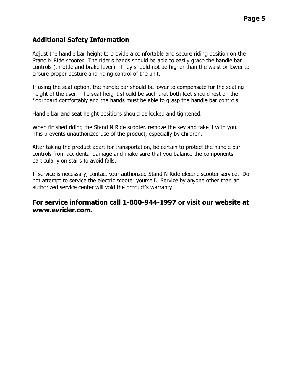 EV Rider Stand N Ride User Manual | Page 6 / 15