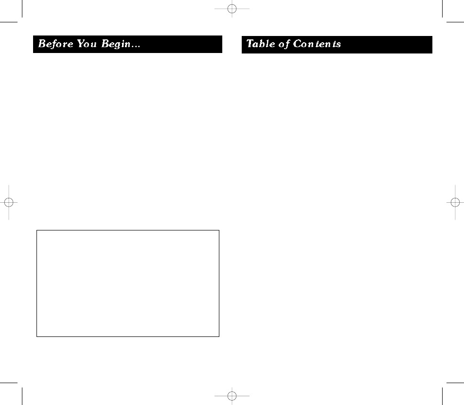 Before you begin... table of contents | Eddie Bauer 22-750 User Manual | Page 2 / 30
