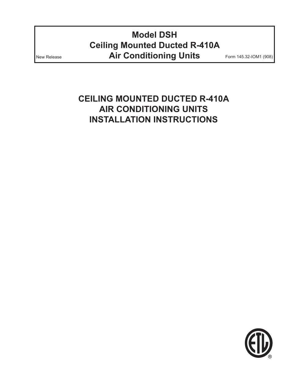Energy Tech Laboratories DSH User Manual | 24 pages
