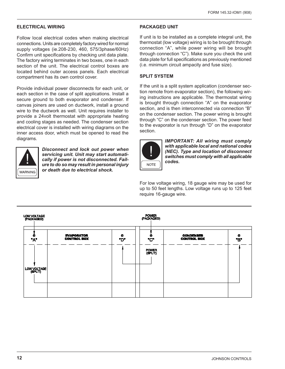 Electrical wiring, Packaged unit, Split system | Energy Tech Laboratories DSH User Manual | Page 12 / 24
