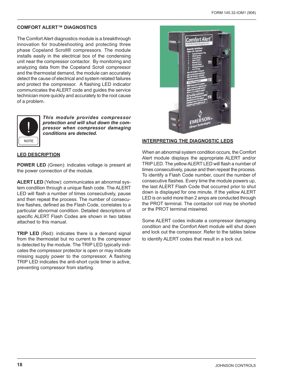 Comfort alert™ diagnostics, Led description, Interpreting the diagnostic leds | Energy Tech Laboratories DSH User Manual | Page 18 / 24