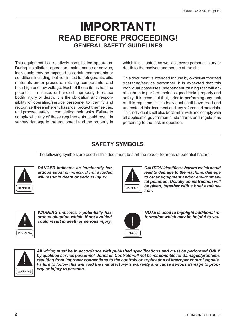 General safety guidelines, Important, Read before proceeding | Safety symbols | Energy Tech Laboratories DSH User Manual | Page 2 / 24