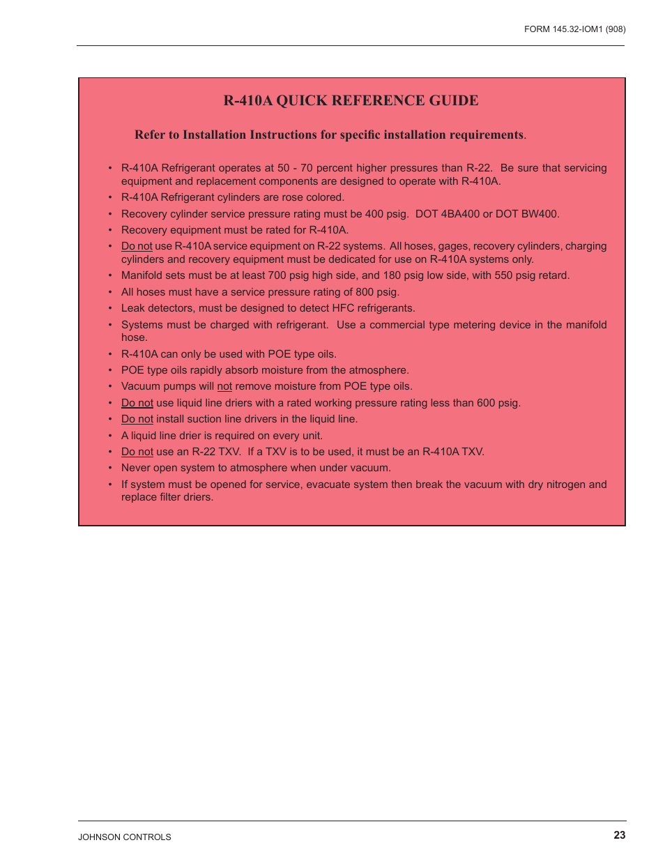 R-410a quick reference guide | Energy Tech Laboratories DSH User Manual | Page 23 / 24