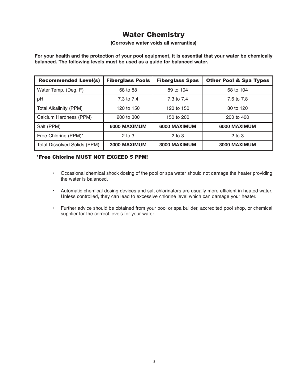 Water chemistry | Energy Tech Laboratories POOL & SPA 5310 User Manual | Page 3 / 24