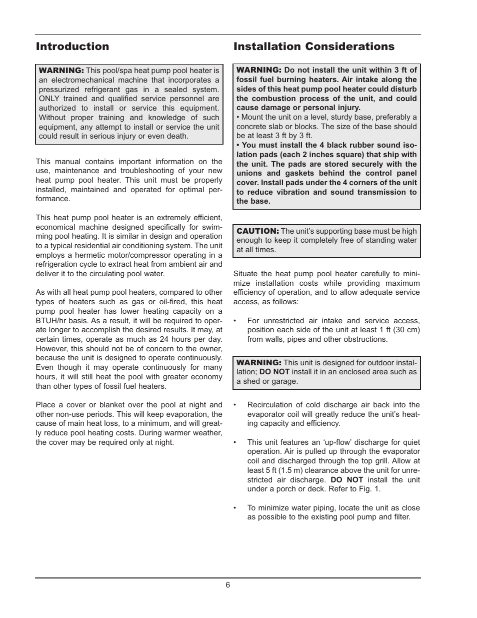 Introduction, Installation considerations | Energy Tech Laboratories POOL & SPA 5310 User Manual | Page 6 / 24