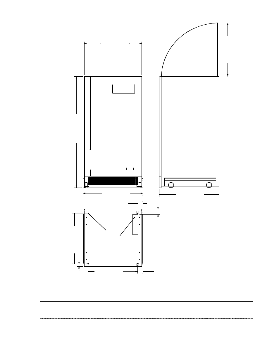 Figure 7 – 24 footprint and cabinet dimensions, All measurements are in millimeters (and inches) | Energy Tech Laboratories EDP70 User Manual | Page 14 / 65