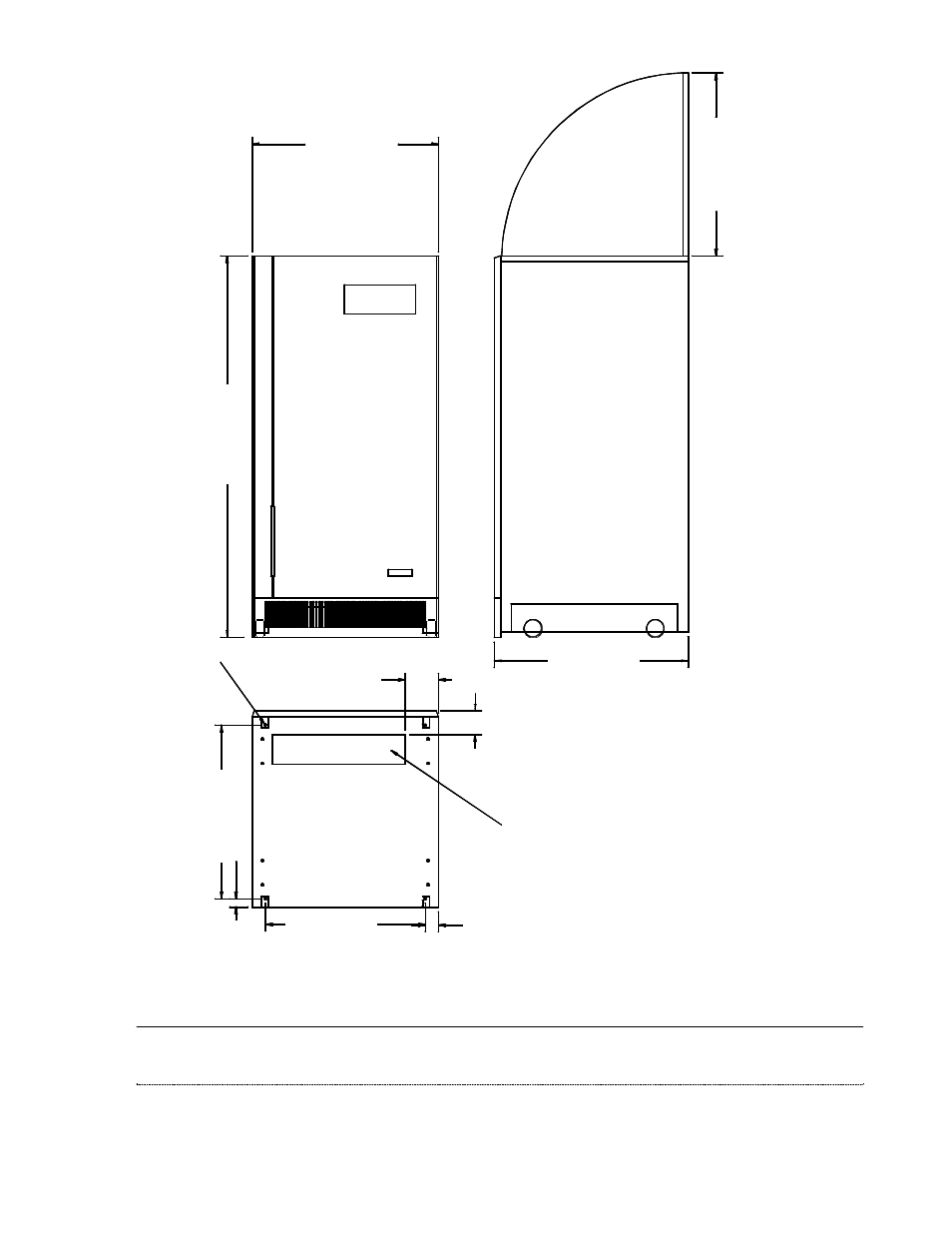 Figure 8 – 36 footprint and cabinet dimensions, All measurements are in millimeters (and inches) | Energy Tech Laboratories EDP70 User Manual | Page 15 / 65