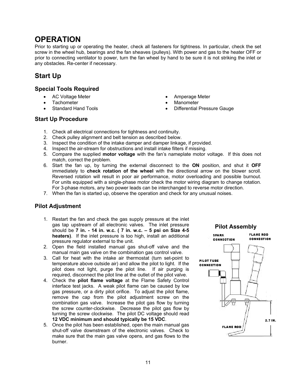 Operation, Start up | Energy Tech Laboratories MR212 User Manual | Page 11 / 28