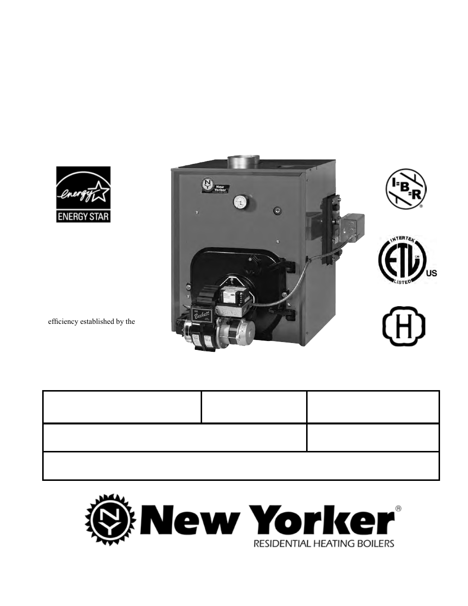 Energy Tech Laboratories New Yorker CL Series User Manual | 52 pages