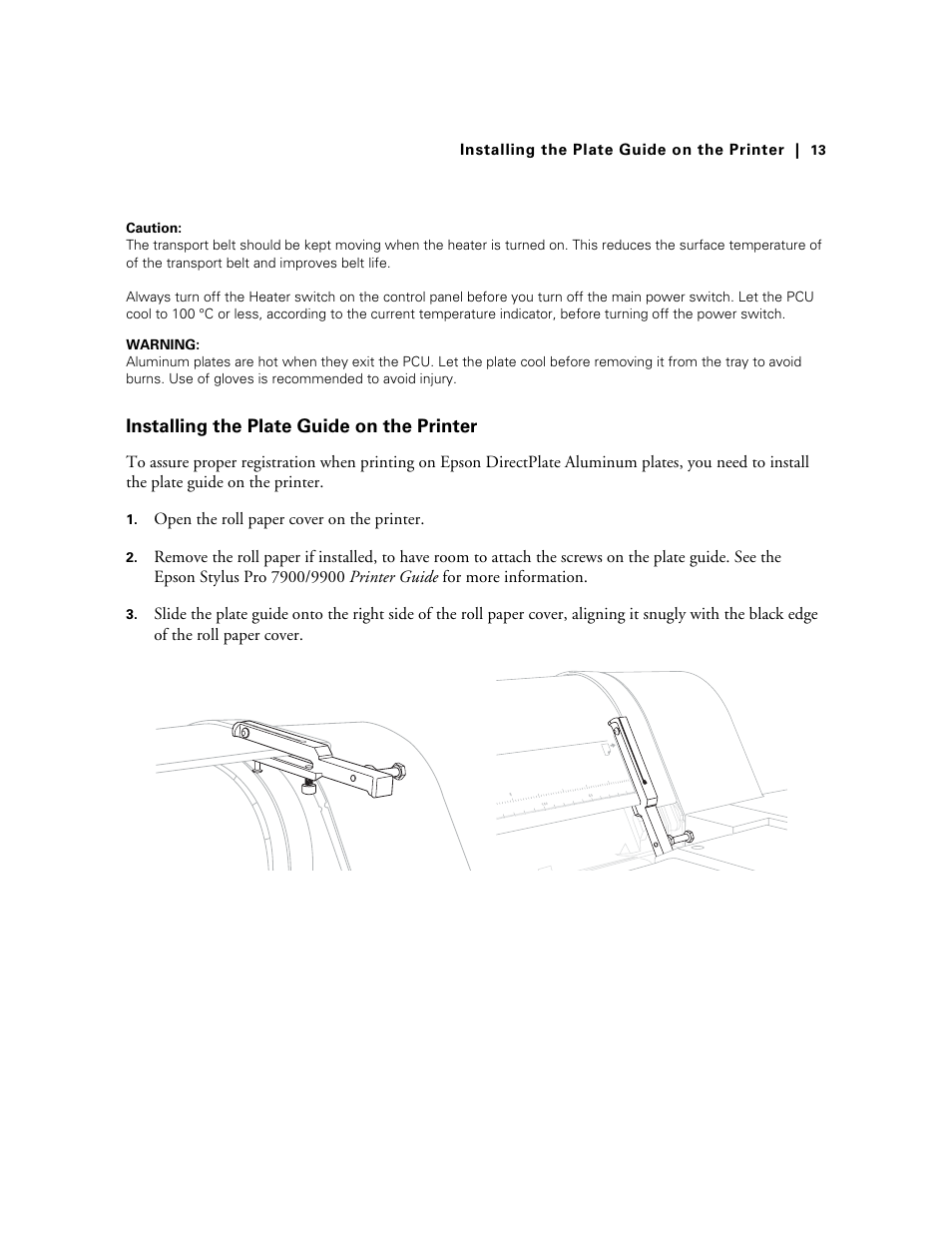 Installing the plate guide on the printer | Energy Tech Laboratories 7900CTP User Manual | Page 13 / 28