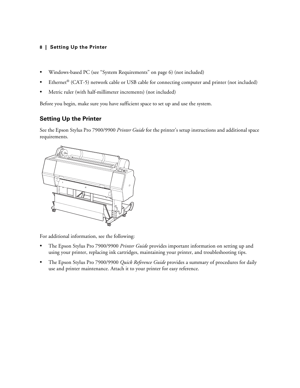Setting up the printer | Energy Tech Laboratories 7900CTP User Manual | Page 8 / 28