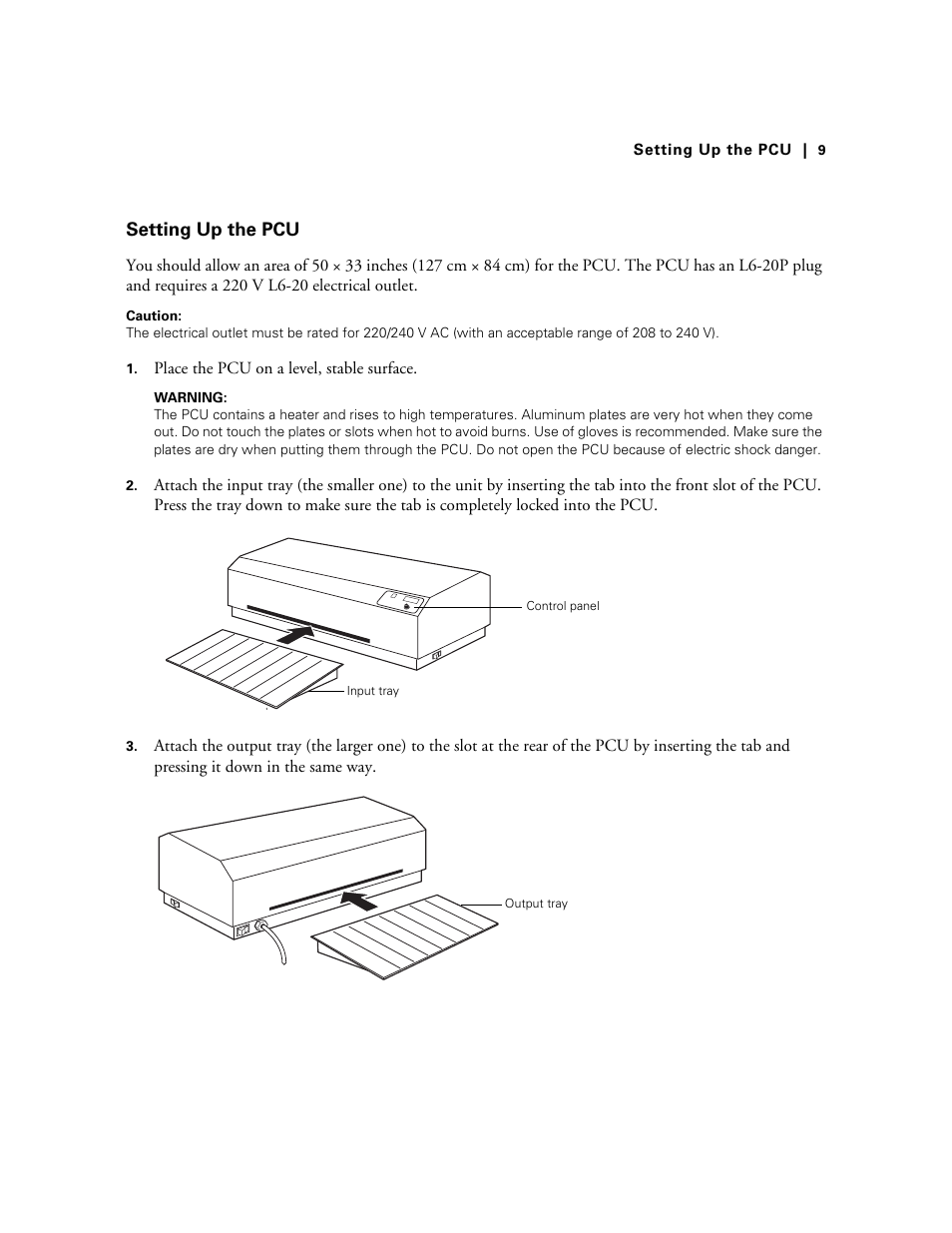 Setting up the pcu | Energy Tech Laboratories 7900CTP User Manual | Page 9 / 28