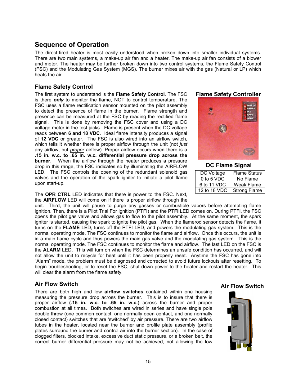 Sequence of operation | Energy Tech Laboratories Modular Direct Fired Heaters User Manual | Page 15 / 28