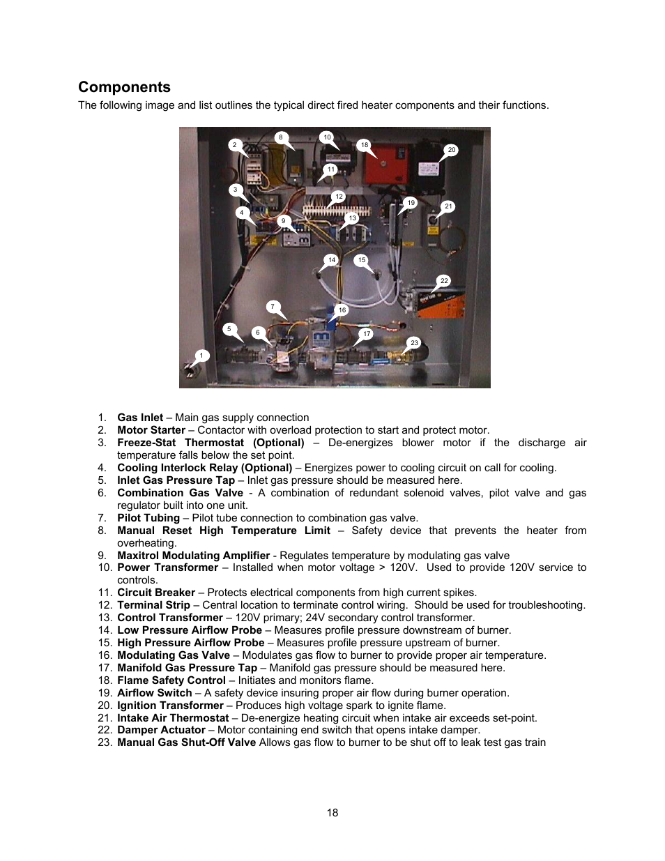 Components | Energy Tech Laboratories Modular Direct Fired Heaters User Manual | Page 18 / 28
