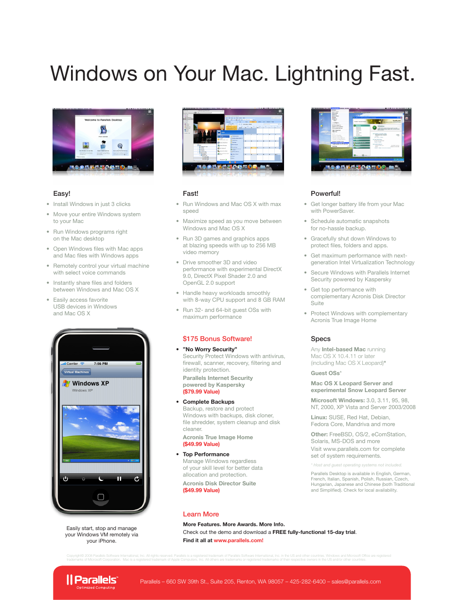 Windows on your mac. lightning fast | EZQuest Desktop 4.0 User Manual | Page 2 / 2