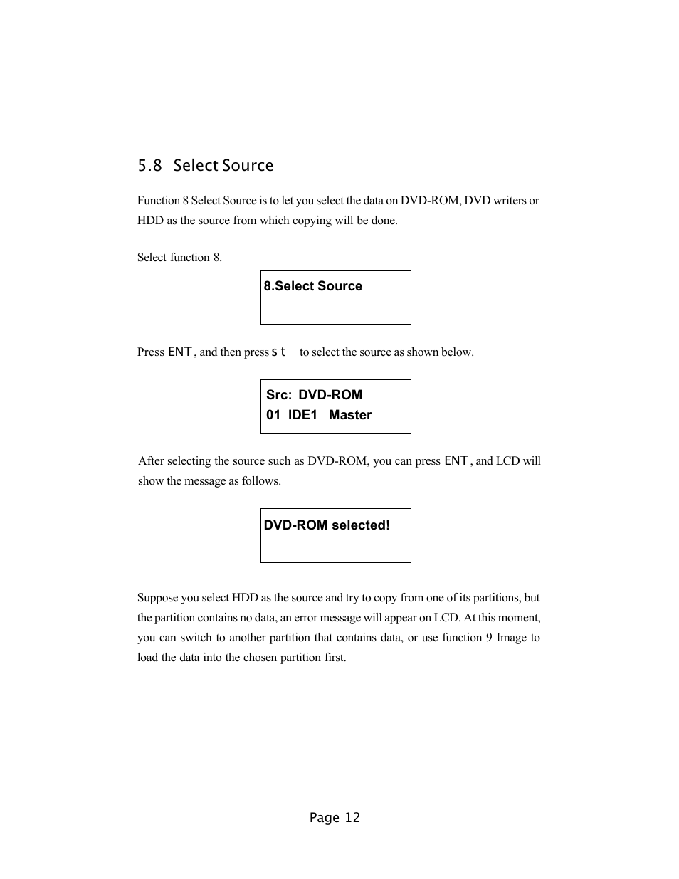 8 select source | EZQuest DVD Duplication User Manual | Page 12 / 55