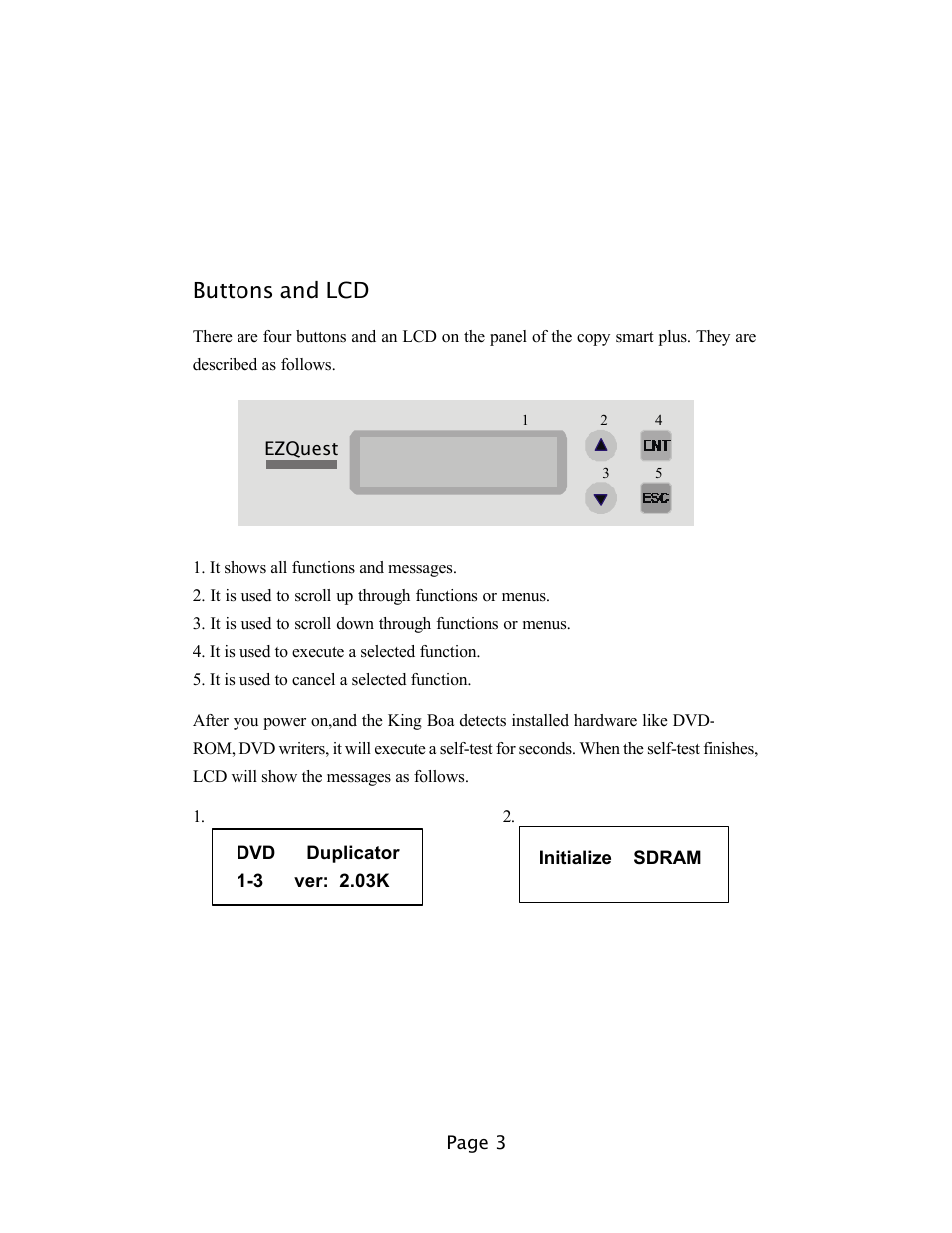 Buttons and lcd | EZQuest DVD Duplication User Manual | Page 3 / 55