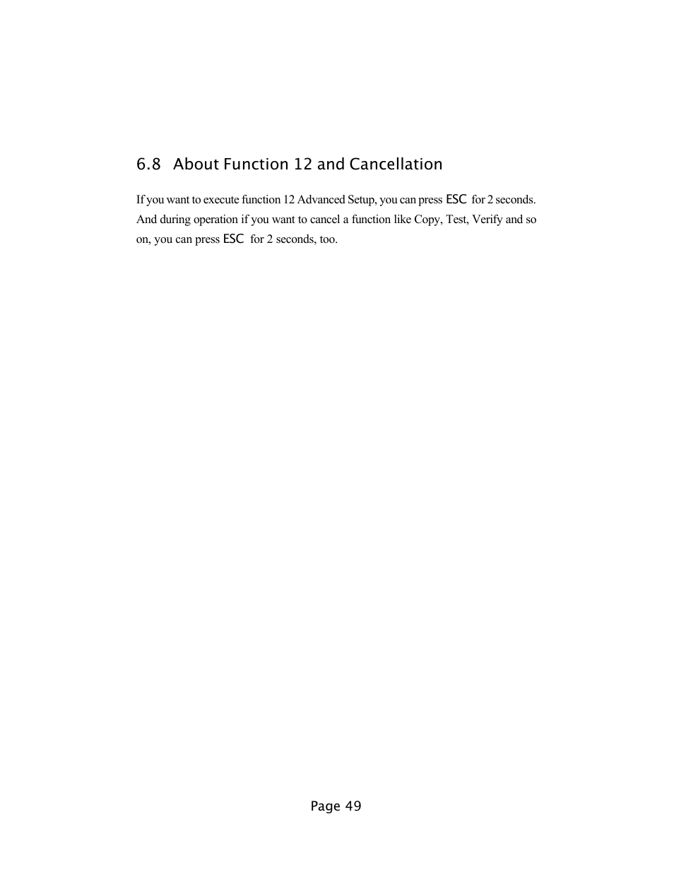 8 about function 12 and cancellation | EZQuest DVD Duplication User Manual | Page 49 / 55