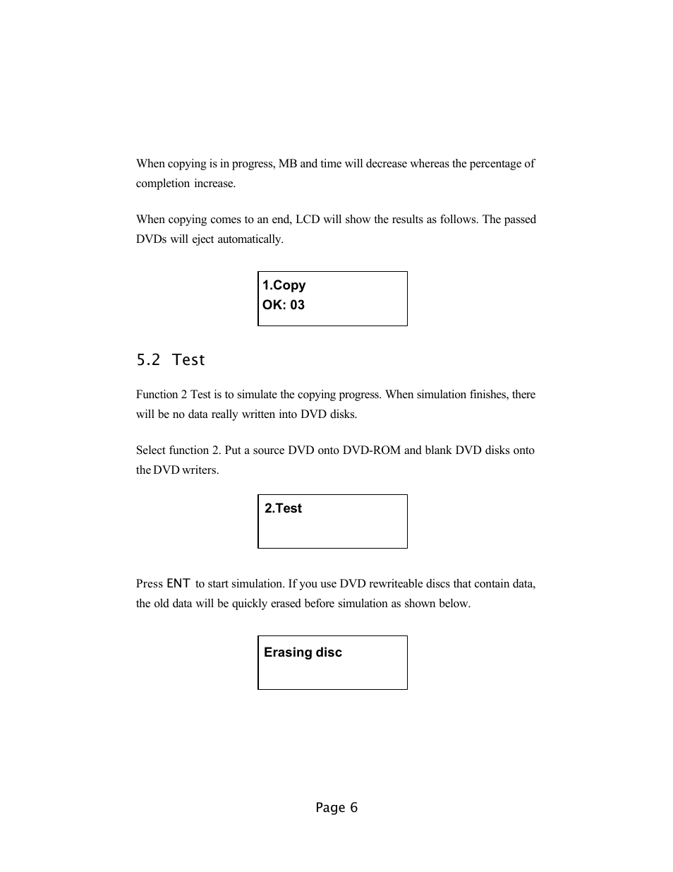 2 test | EZQuest DVD Duplication User Manual | Page 6 / 55