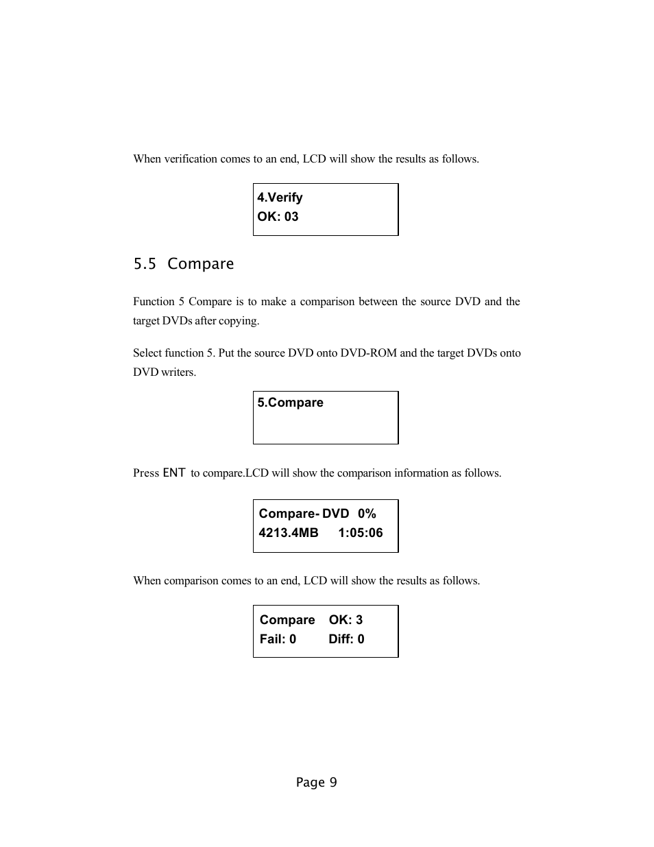 5 compare | EZQuest DVD Duplication User Manual | Page 9 / 55