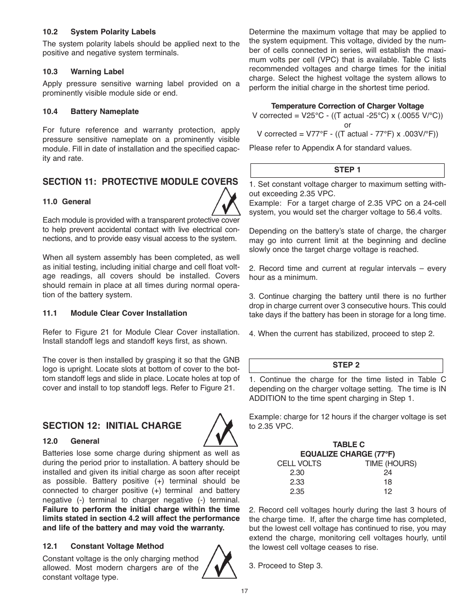 Exide Technologies PORTFOLIO PAR20 User Manual | Page 17 / 29