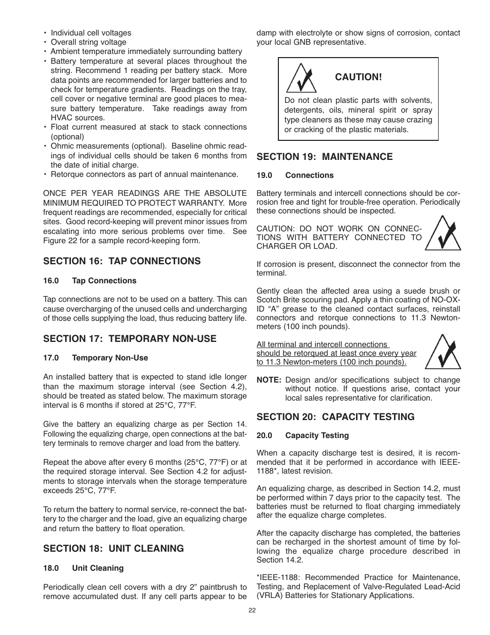 Exide Technologies PORTFOLIO PAR20 User Manual | Page 22 / 29