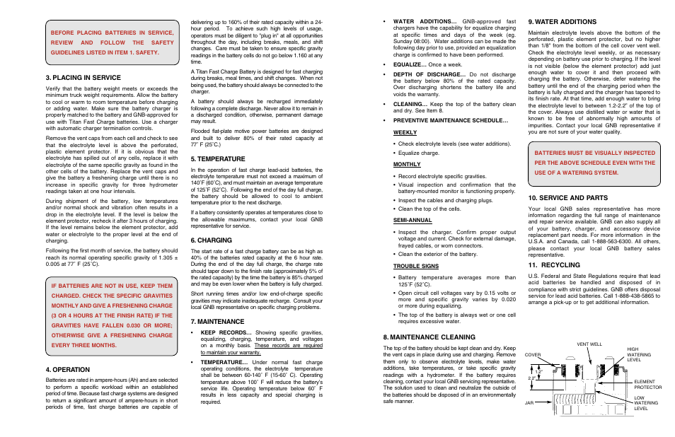 Exide Technologies FLOODED FLAT-PLATE FAST CHARGE MOTIVE POWER BATTERIES GB4145 2011-10 User Manual | Page 3 / 4