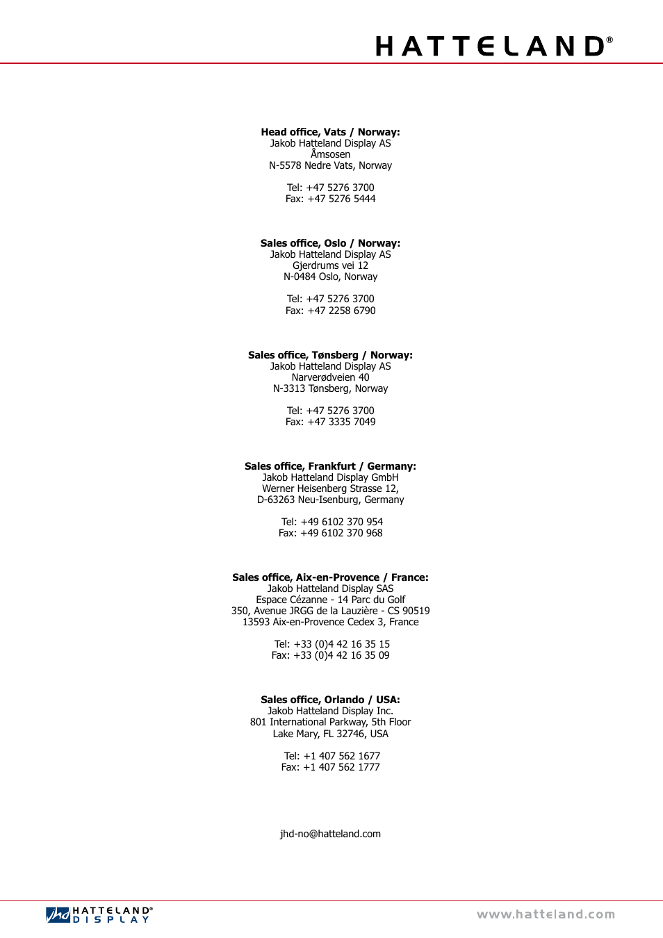 Contact information | Elo TouchSystems JH 23T02 User Manual | Page 54 / 54