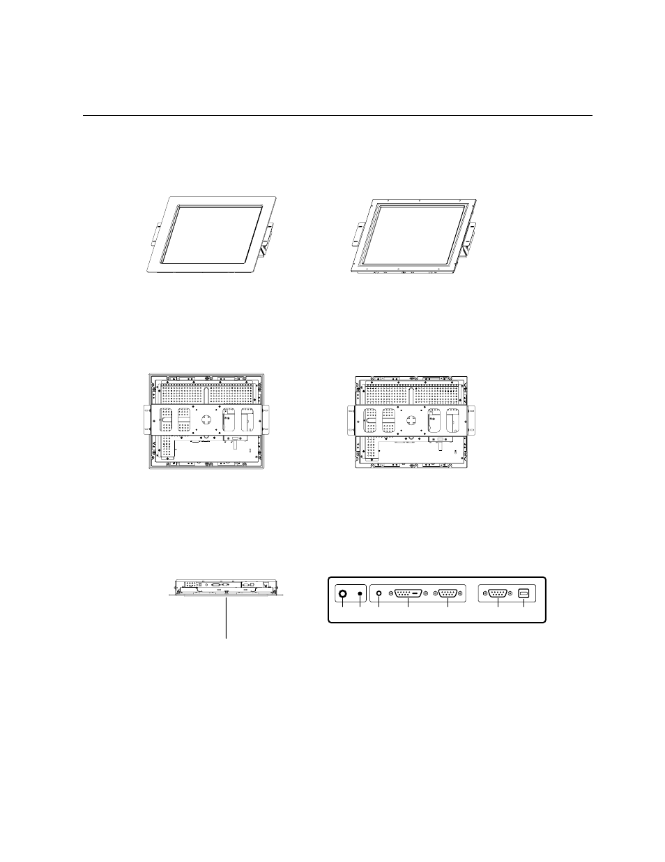 Product overview, Main unit, Rear view | Bottom view (1747l shown), Detail a | Elo TouchSystems 1767L Series User Manual | Page 11 / 54