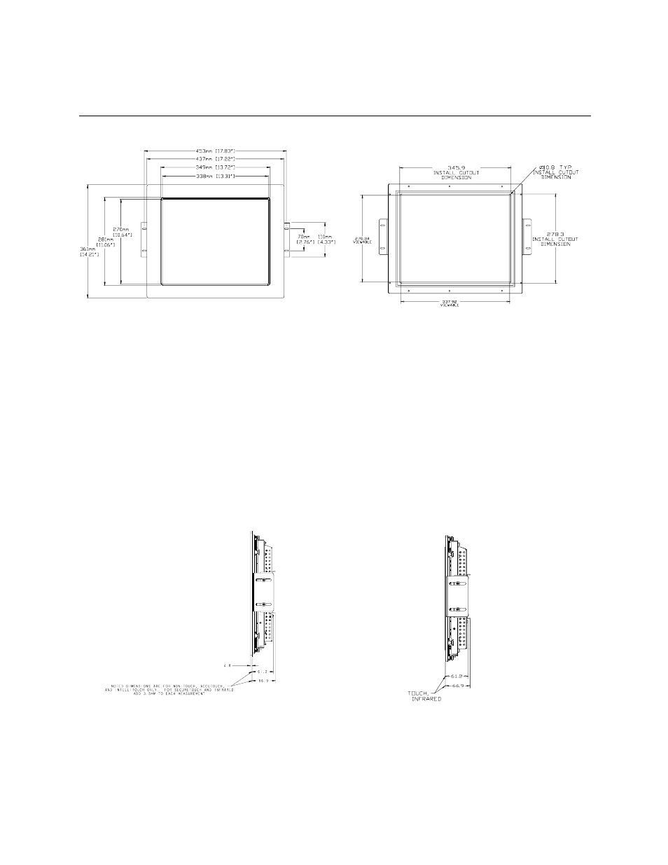 Side view | Elo TouchSystems 1767L Series User Manual | Page 45 / 54