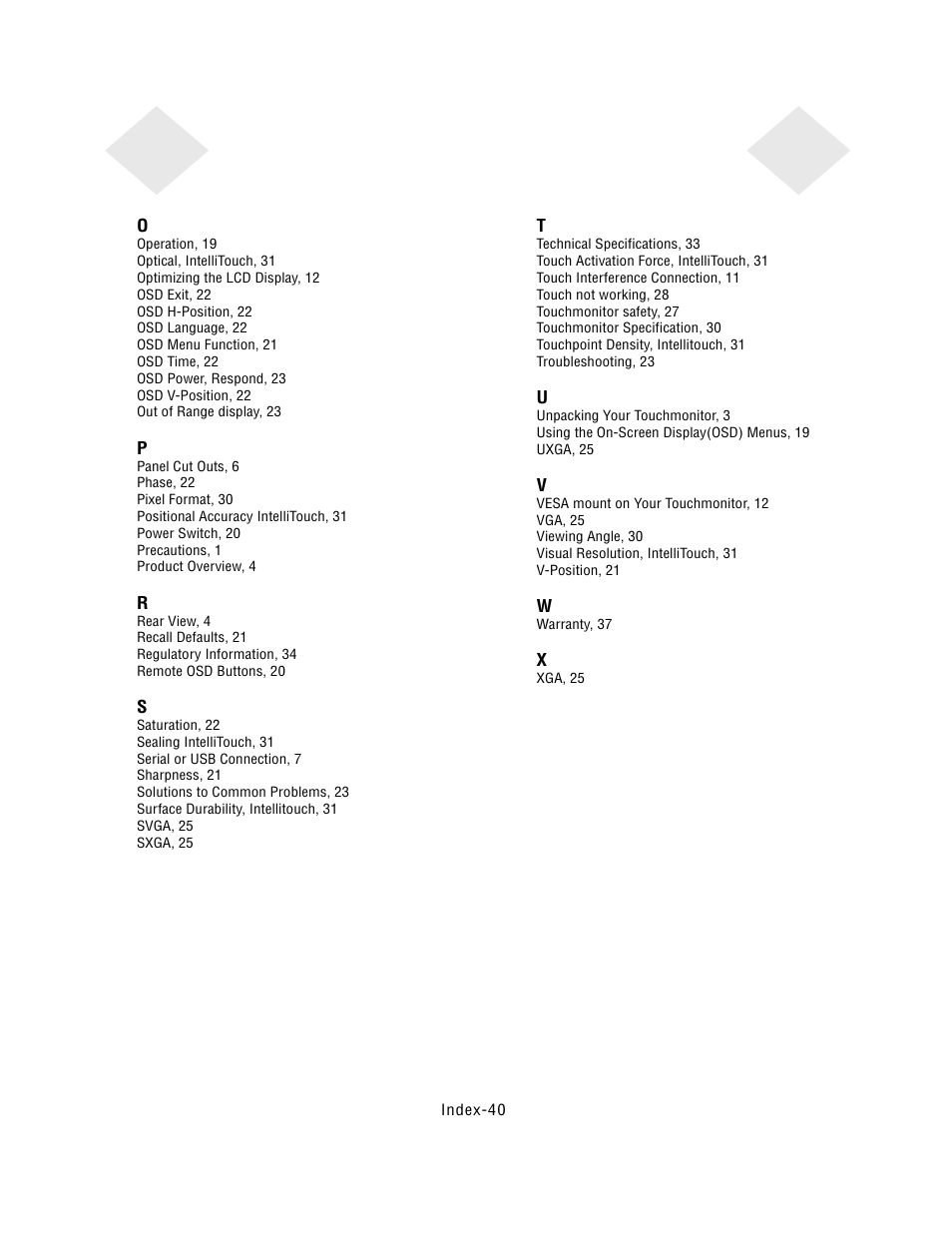 Elo TouchSystems 1746L User Manual | Page 44 / 45
