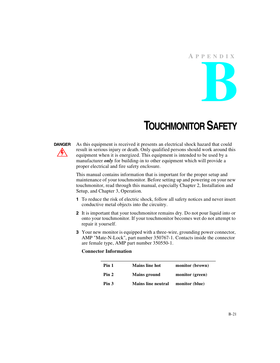 Ouchmonitor, Afety | Elo TouchSystems ET1X8XC-4XWA-1 User Manual | Page 26 / 40